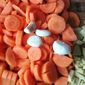 carrot, garlic, imbir